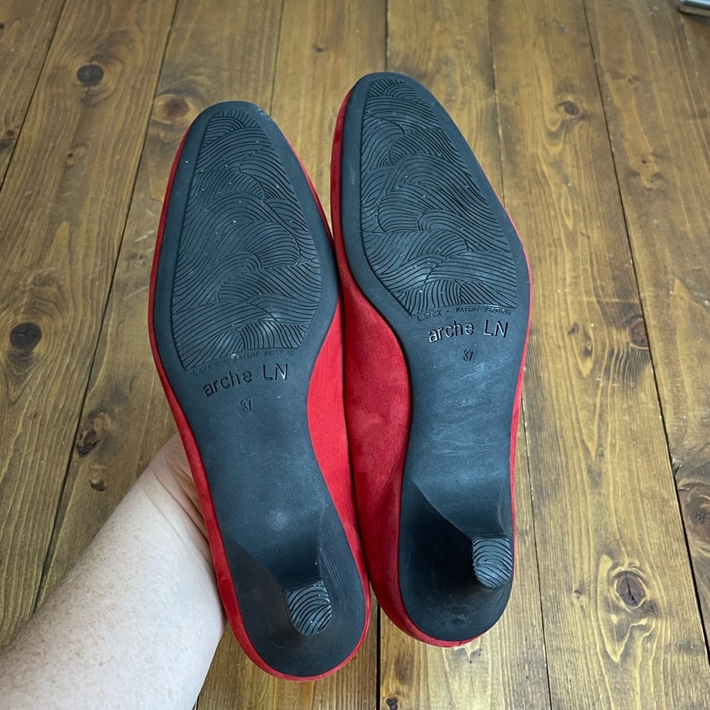 Arche size 37 red Nubuck leather double strap Mary Jane style shoes - Picture 7 of 11